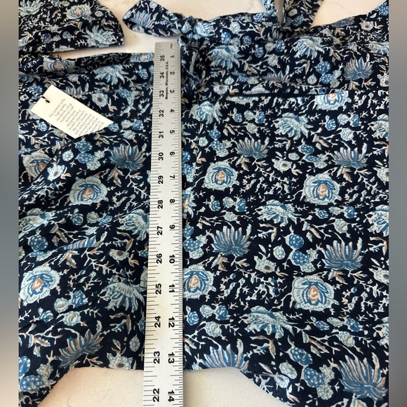 NWT St Roche Pearl Dress in Navy Wrap Around Midi Puff Sleeve Floral Size 4 - Picture 15 of 16